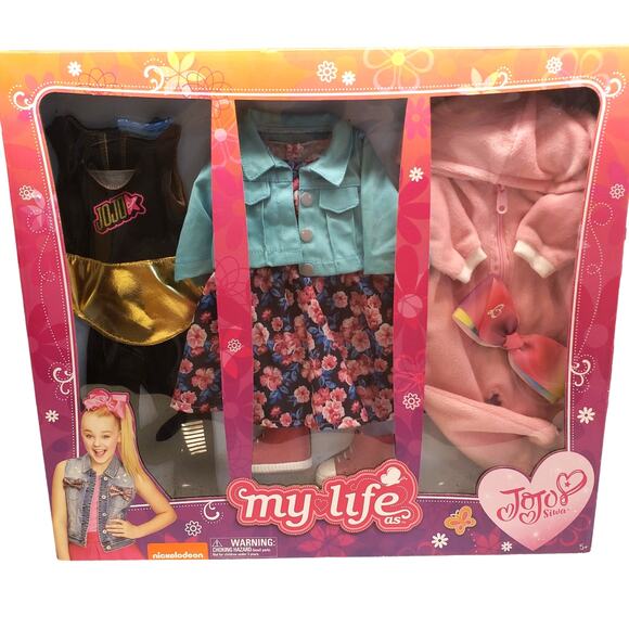 JoJo Siwa My Life as Outfits NEW in BOX 3 Outfits 2017 RARE Fits American Girls - Picture 1 of 7